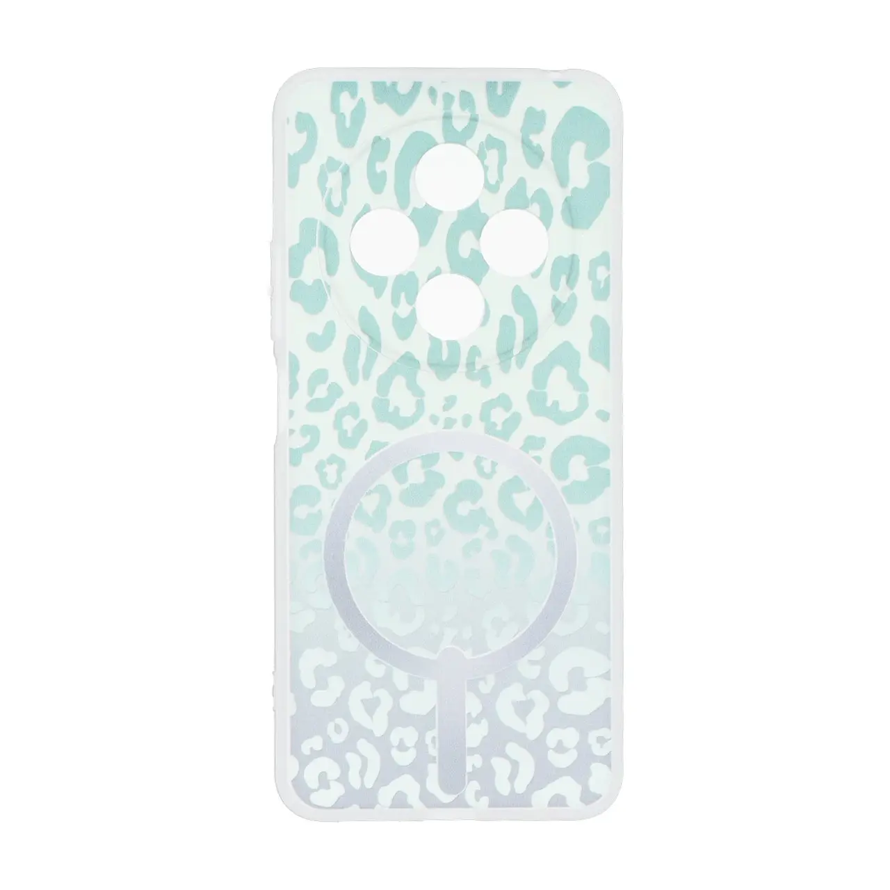 قاب ژله ای پلنگی طرح مگ سیف دور مات محافظ لنزدار مناسب برای شیائومی Redmi 14C / Redmi A3 Pro / Redmi A4 / Poco C75 - سبز