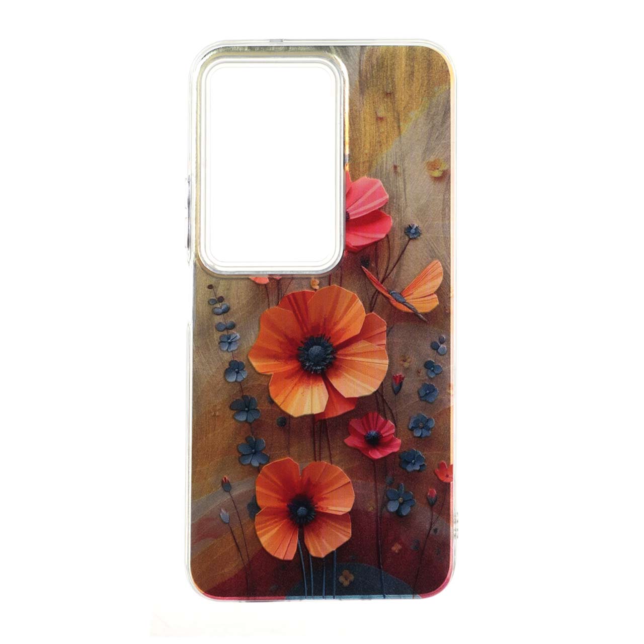 قاب طرح Flower اطلسی دور شفاف مناسب برای شیائومی ردمی ۱۵ ۴جی