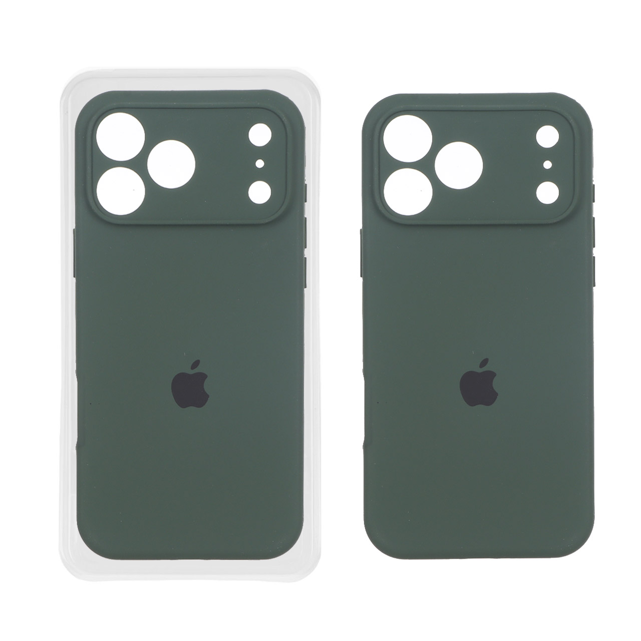 قاب سیلیکونی پاک کنی اورجینال ++A مدل Apple iPhone 17 Pro Max - سبز تیره (پک دار)
