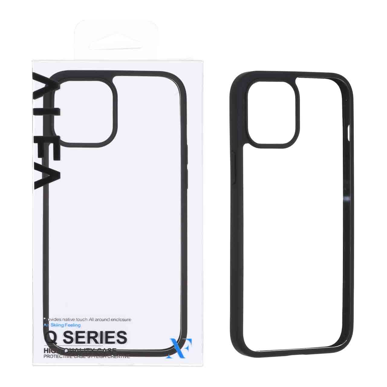 قاب شفاف Q Series آلفا با حاشیه مشکی مناسب برای آیفون 12 پرو مکس
