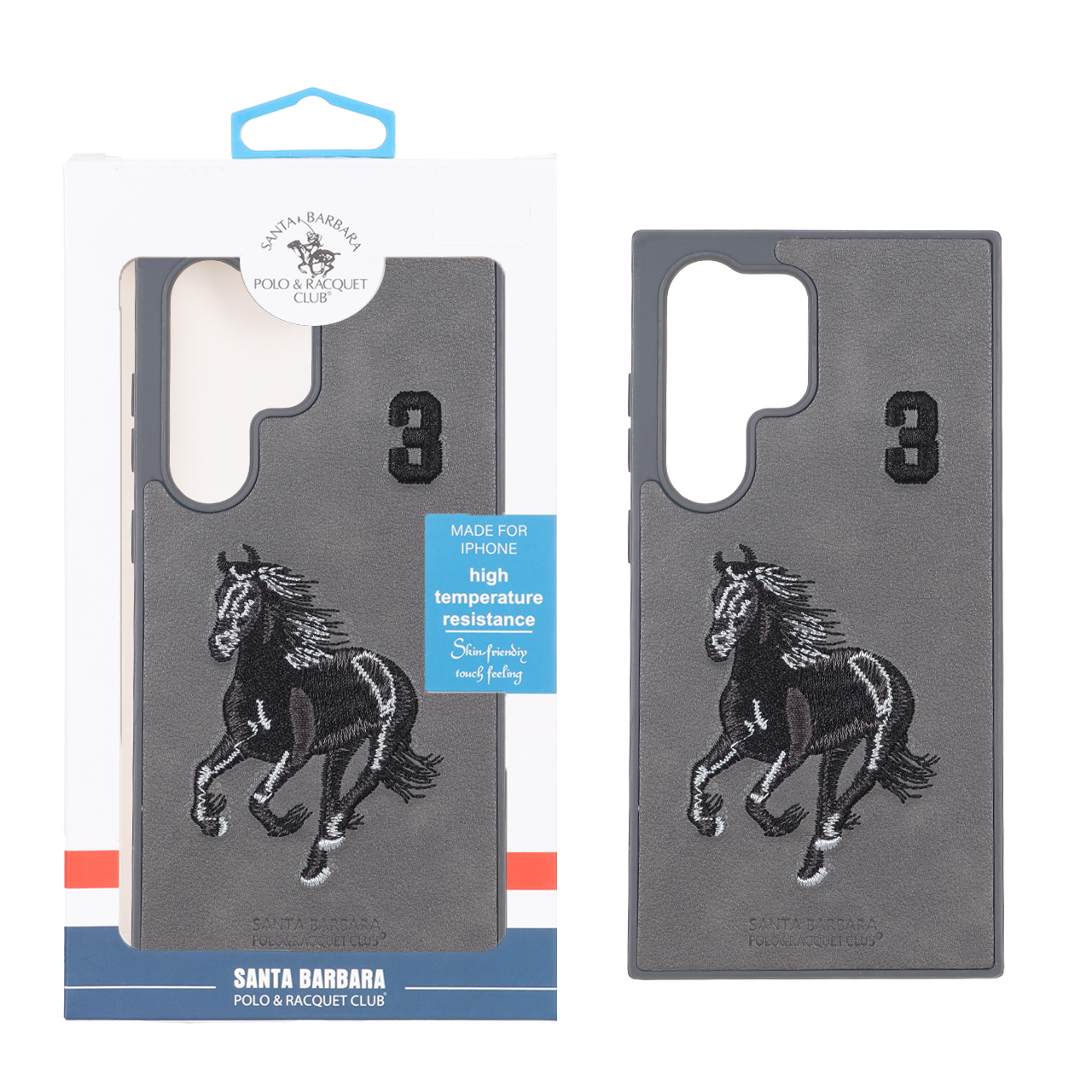 قاب چرمی Santa Barbara Polo طرح اسب و عدد 3 مناسب برای سامسونگ گلکسی اس ۲۴ اولترا