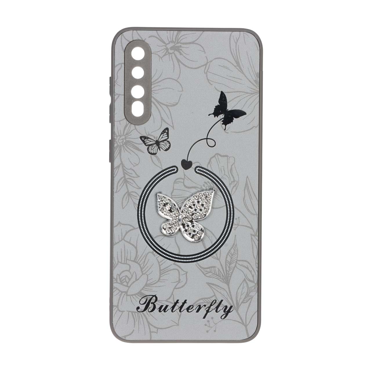 قاب طرح Butterfly نگین دار آینه‌ای مگ سیف مناسب برای سامسونگ گلکسی A50 / A50s / A30s