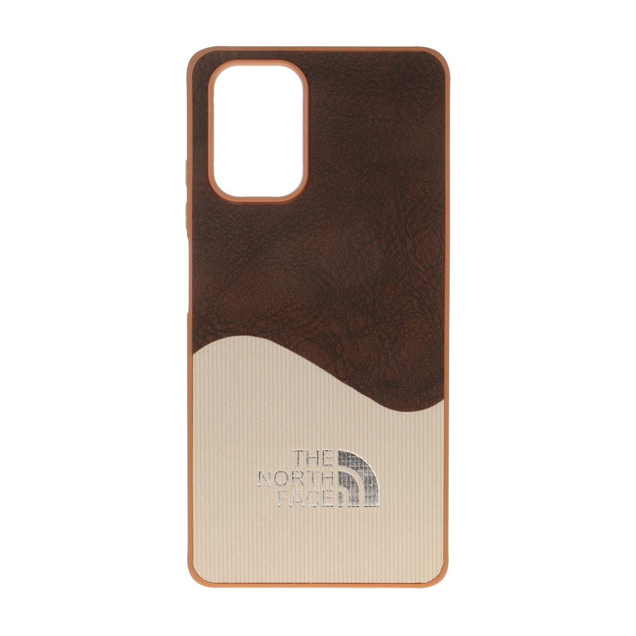 قاب طرح جیر دو تکه North Face قهوه‌ای مناسب برای شیائومی ردمی نوت ۱۰ 4G، ردمی نوت ۱۰ اس و پوکو ام ۵ اس