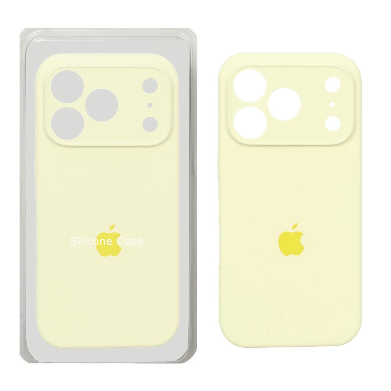 قاب سیلیکونی پاک کنی محافظ لنزدار اورجینال Apple iPhone 17 Pro - لیمویی