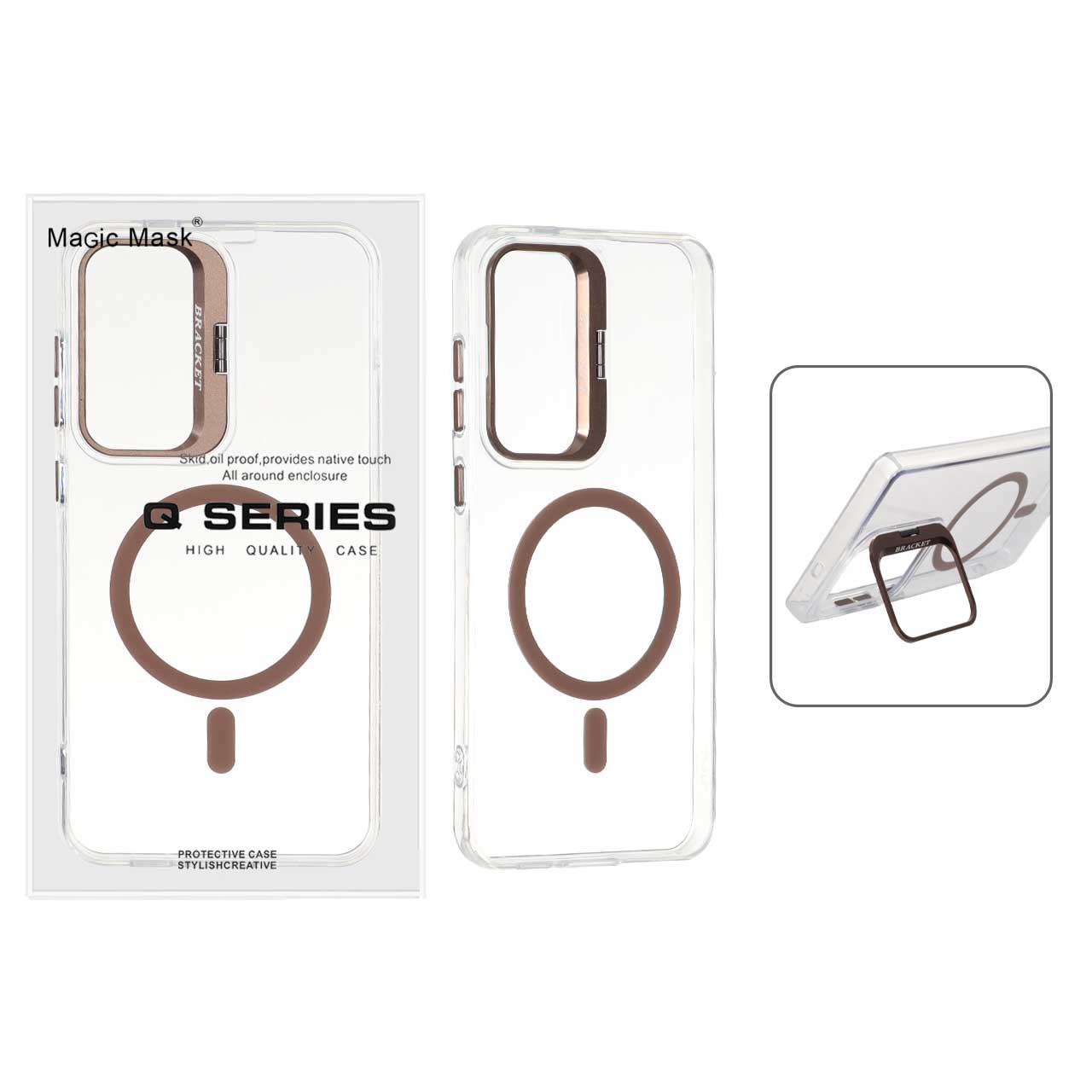 قاب اورجینال Q Series Bracket کریستالی مگ سیف لنز استندشو مناسب برای سامسونگ گلکسی اس ۲۴ اف ای