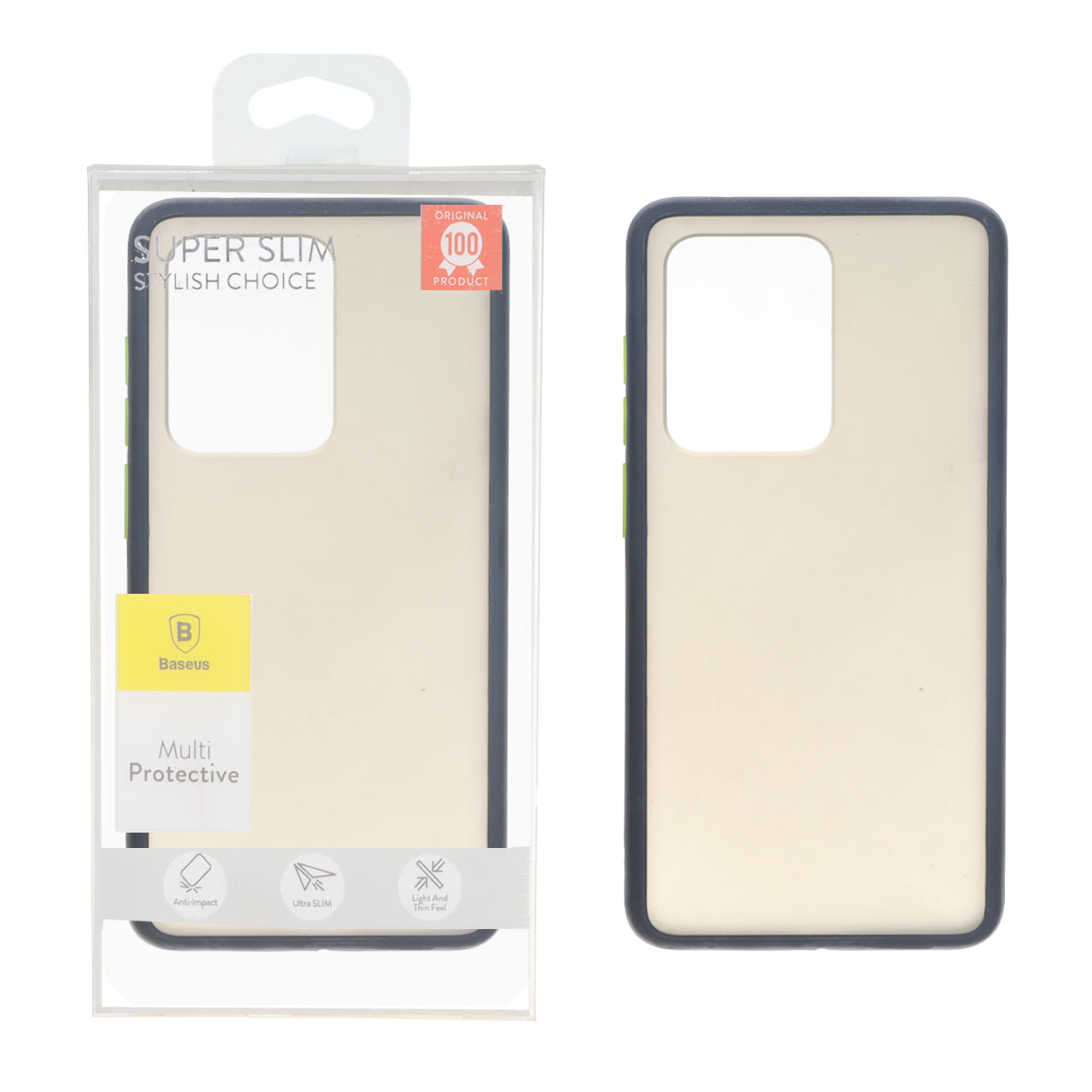 قاب پشت مات محافظ لنزدار Samsung Galaxy S20 Ultra - سرمه ای (پک دار)