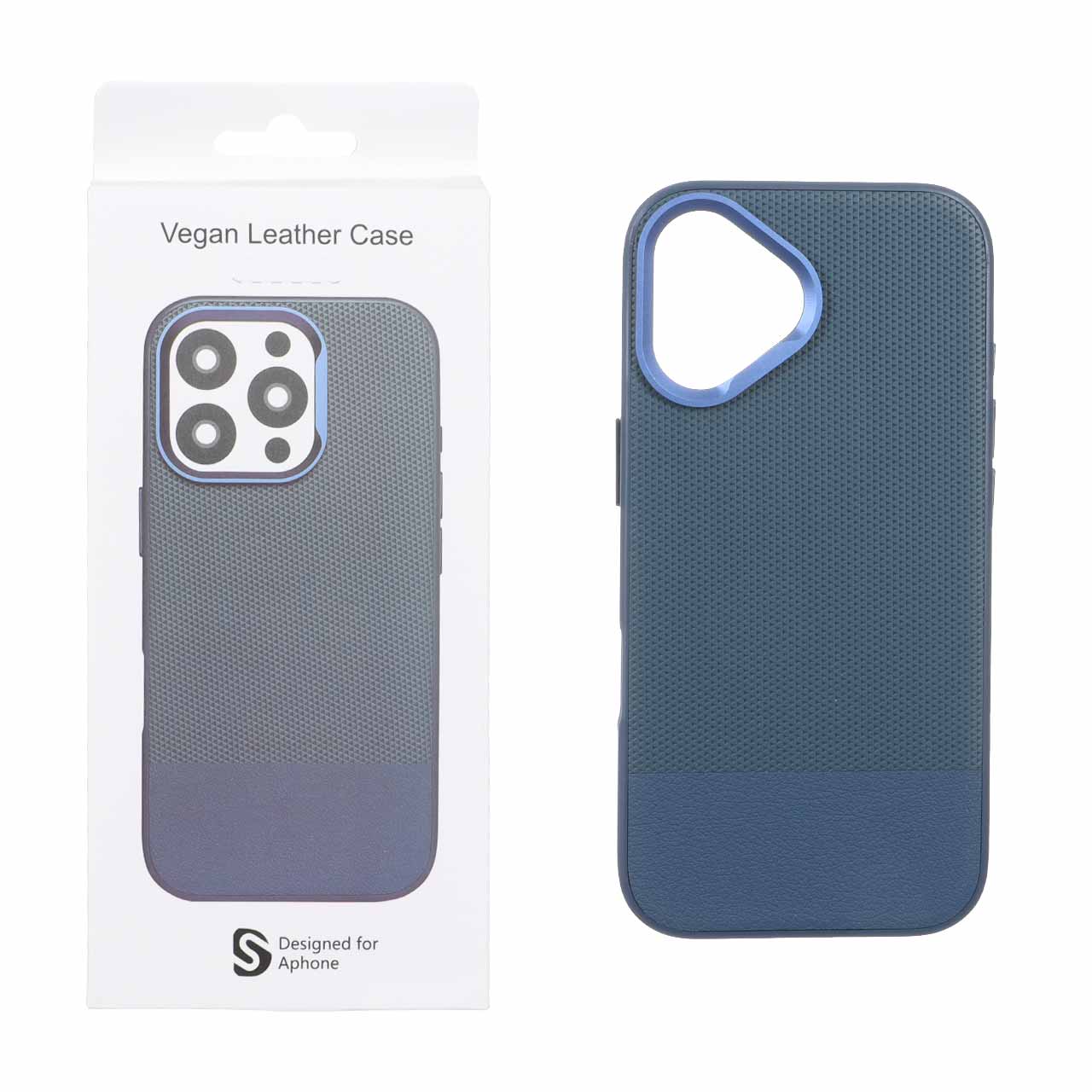 قاب اورجینال Vegan Leather Case چرمی دو تکه Apple iPhone 17 - سرمه ای