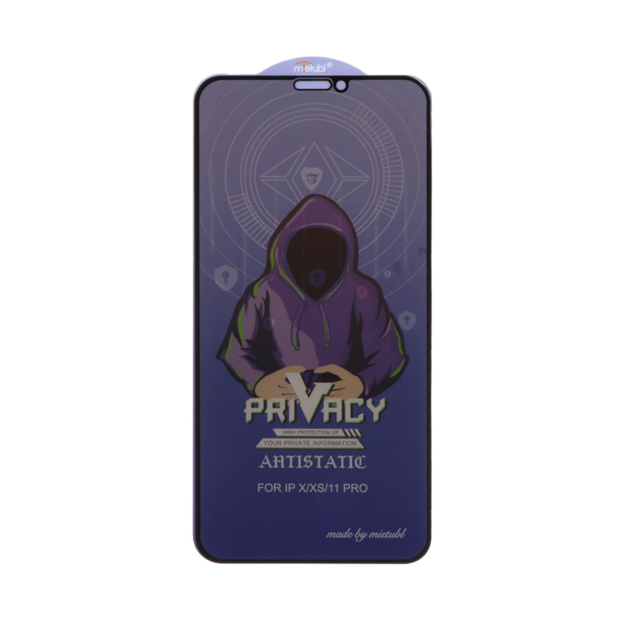 محافظ صفحه نمایش شیشه ای Mietubl Anti Static Privacy مناسب برای آیفون 11 پرو و آیفون XS و آیفون X