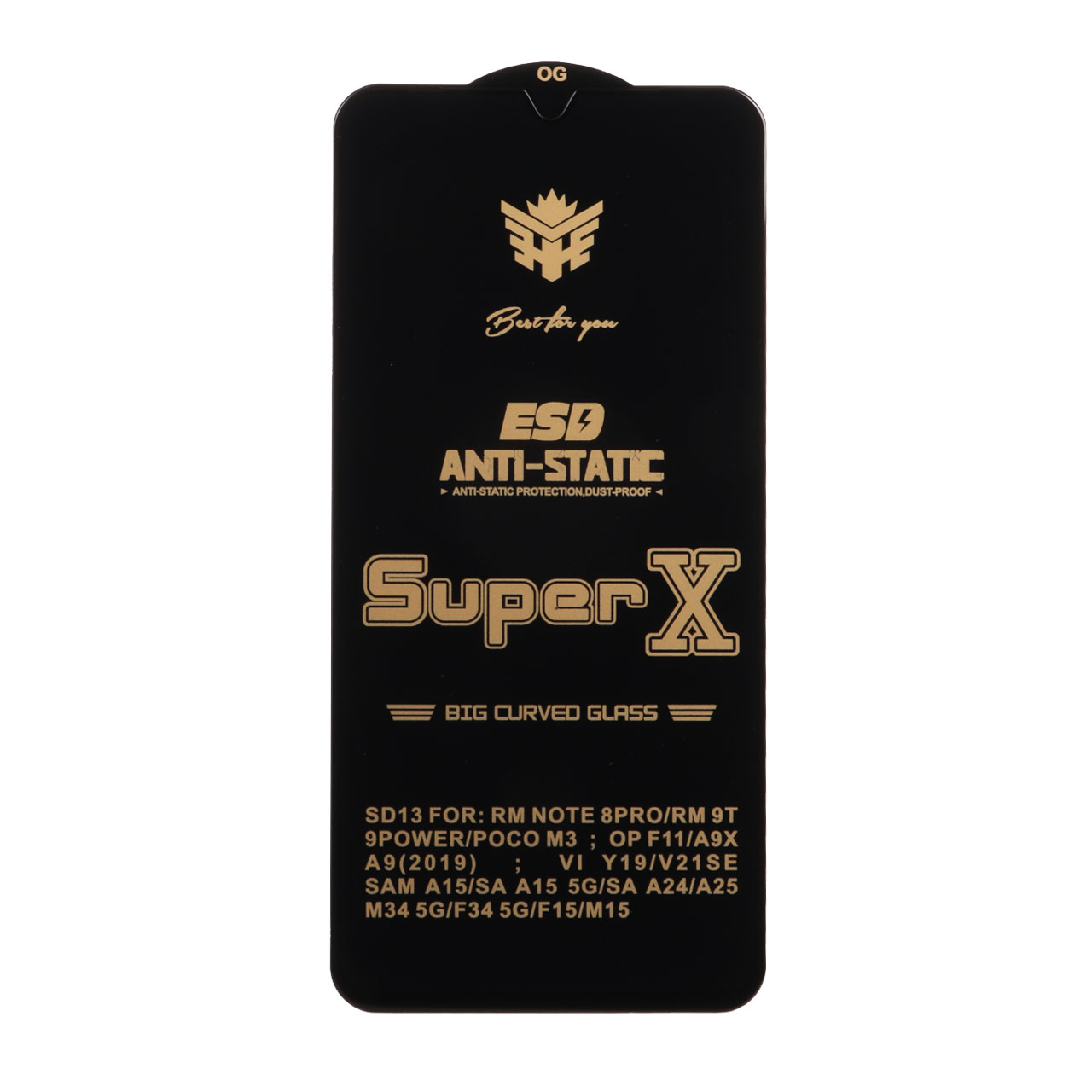 محافظ صفحه نمایش آنتی استاتیک Super X فول کاور مناسب برای سامسونگ A15 / A25 / A24 / M34 / F34