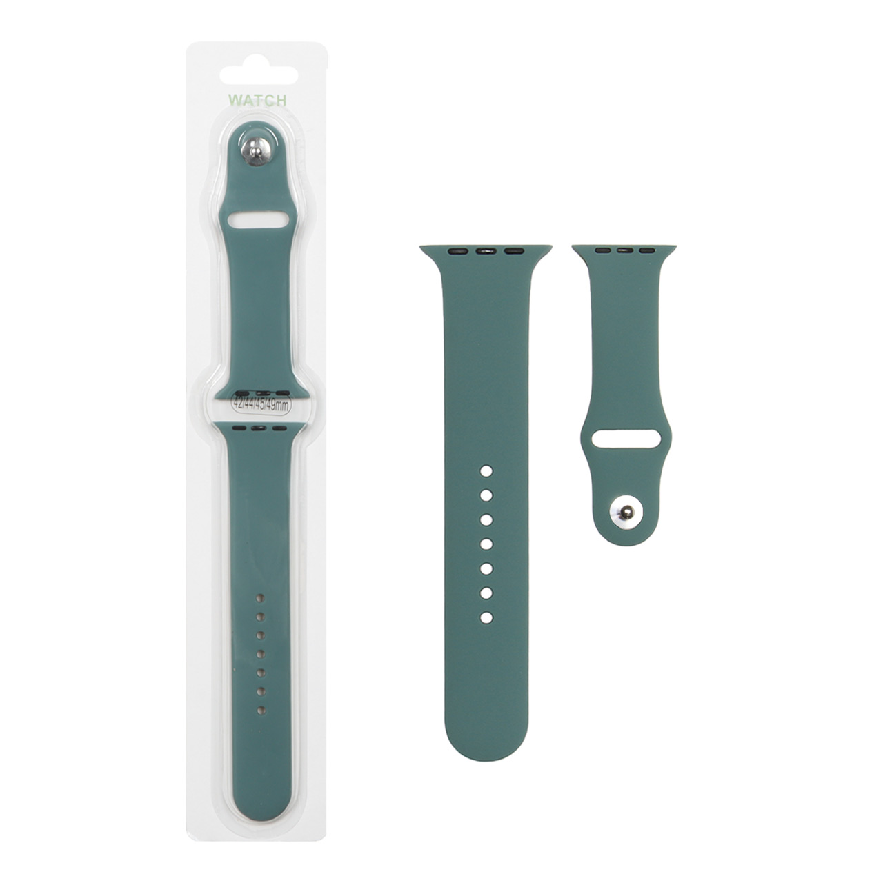 بند سیلیکونی اورجینال اپل واچ (Apple Watch) سبز تیره مناسب برای سایزهای 42، 44، 45، 46 و 49 میلی‌متر