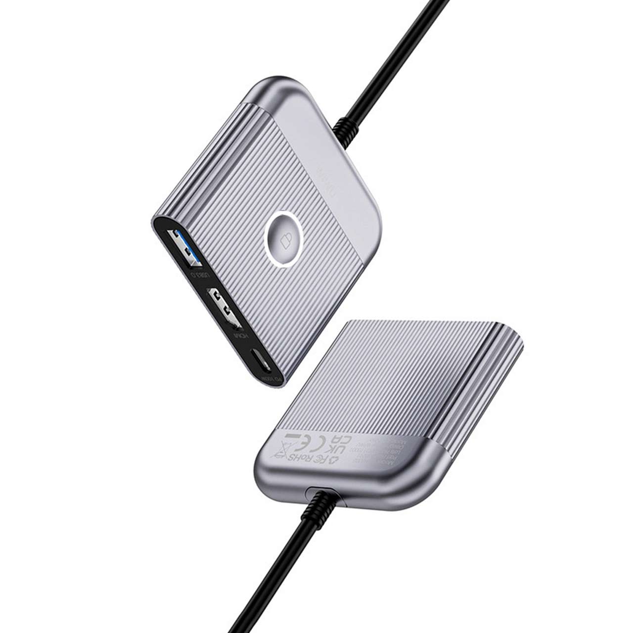 هاب 3 پورت Wiwu Type-C مدل Travel Wi-HB002 - خاکستری