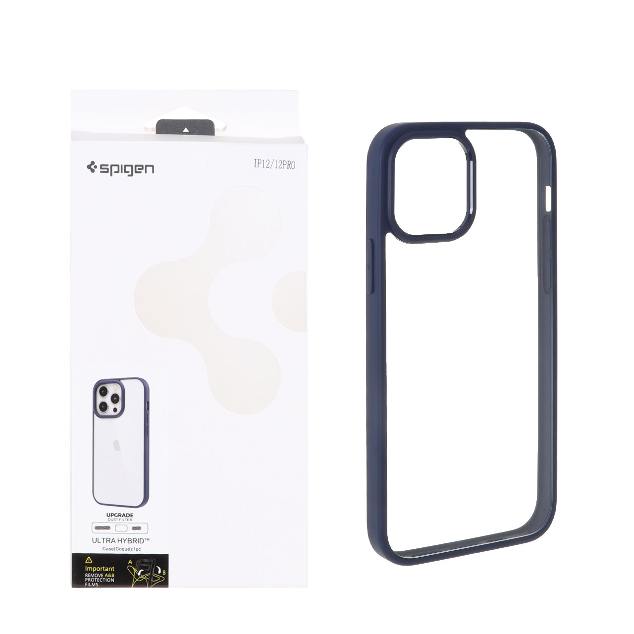 قاب Spigen Ultra Hybrid با محافظ توری اسپیکر فلزی سرمه ای مناسب برای آیفون 12 و آیفون 12 پرو