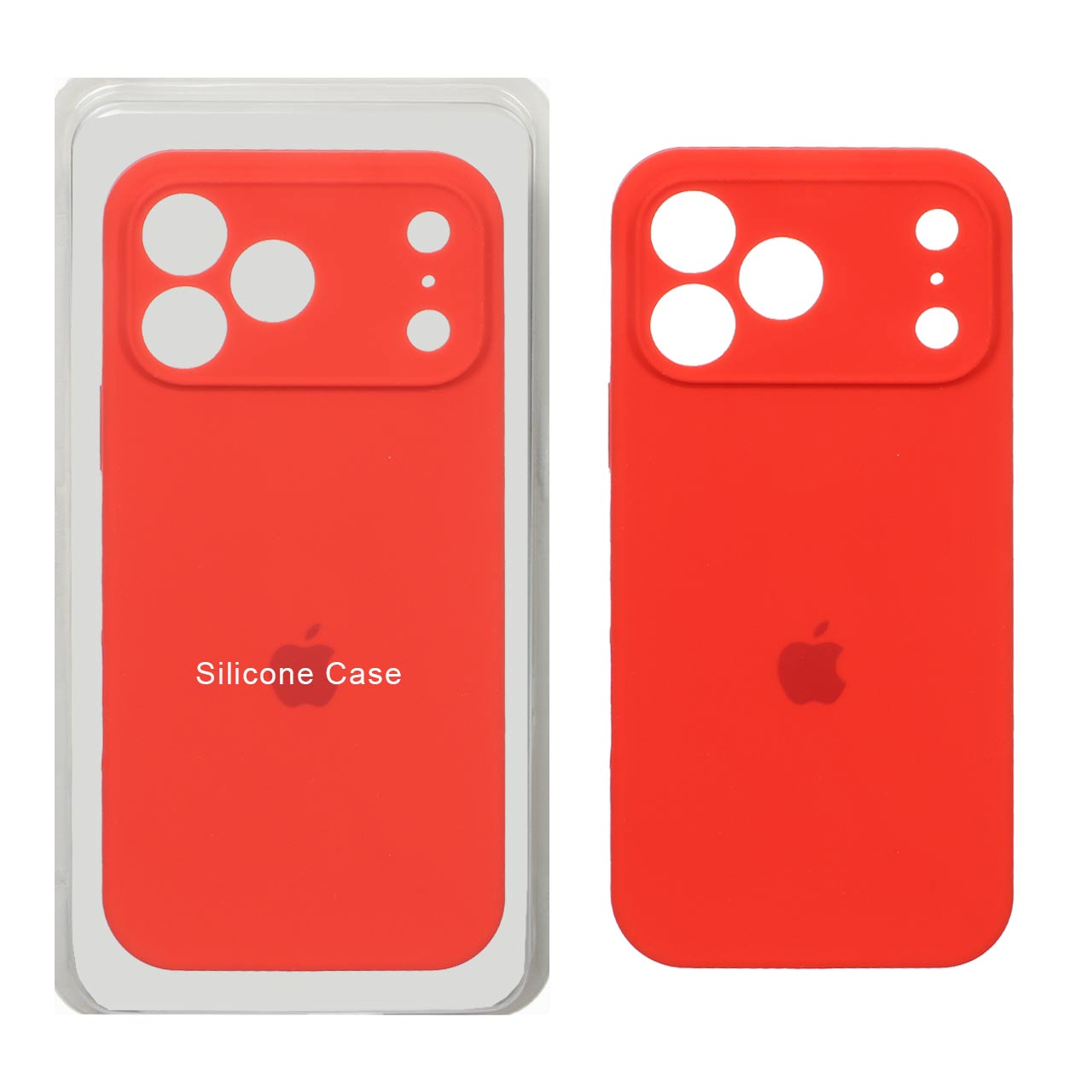قاب سیلیکونی پاک کنی محافظ لنزدار اورجینال Apple iPhone 17 Pro Max - قرمز