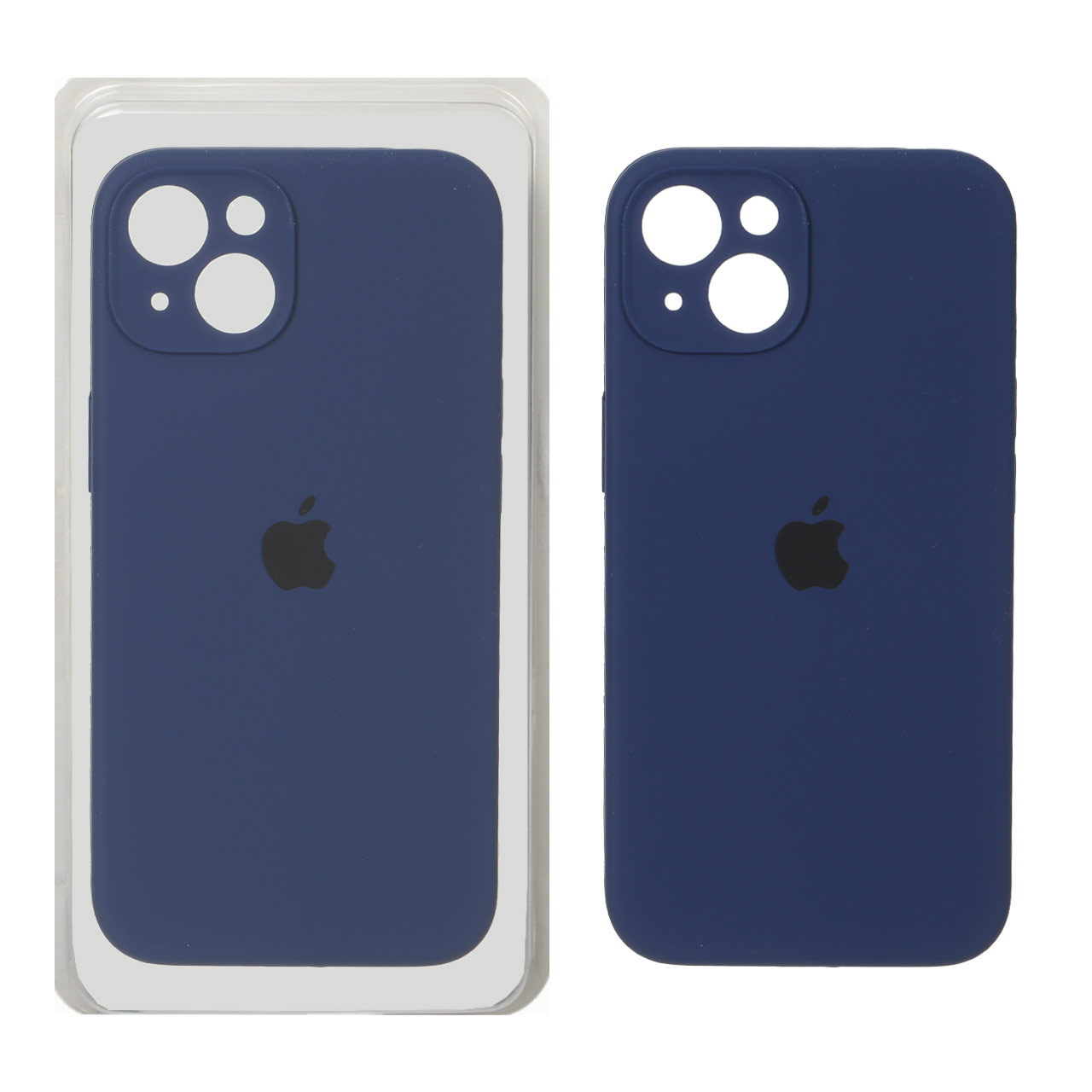 قاب سیلیکونی پاک کنی اورجینال ++A مدل Apple iPhone 13 / iPhone 14 - سرمه ای (پک دار)