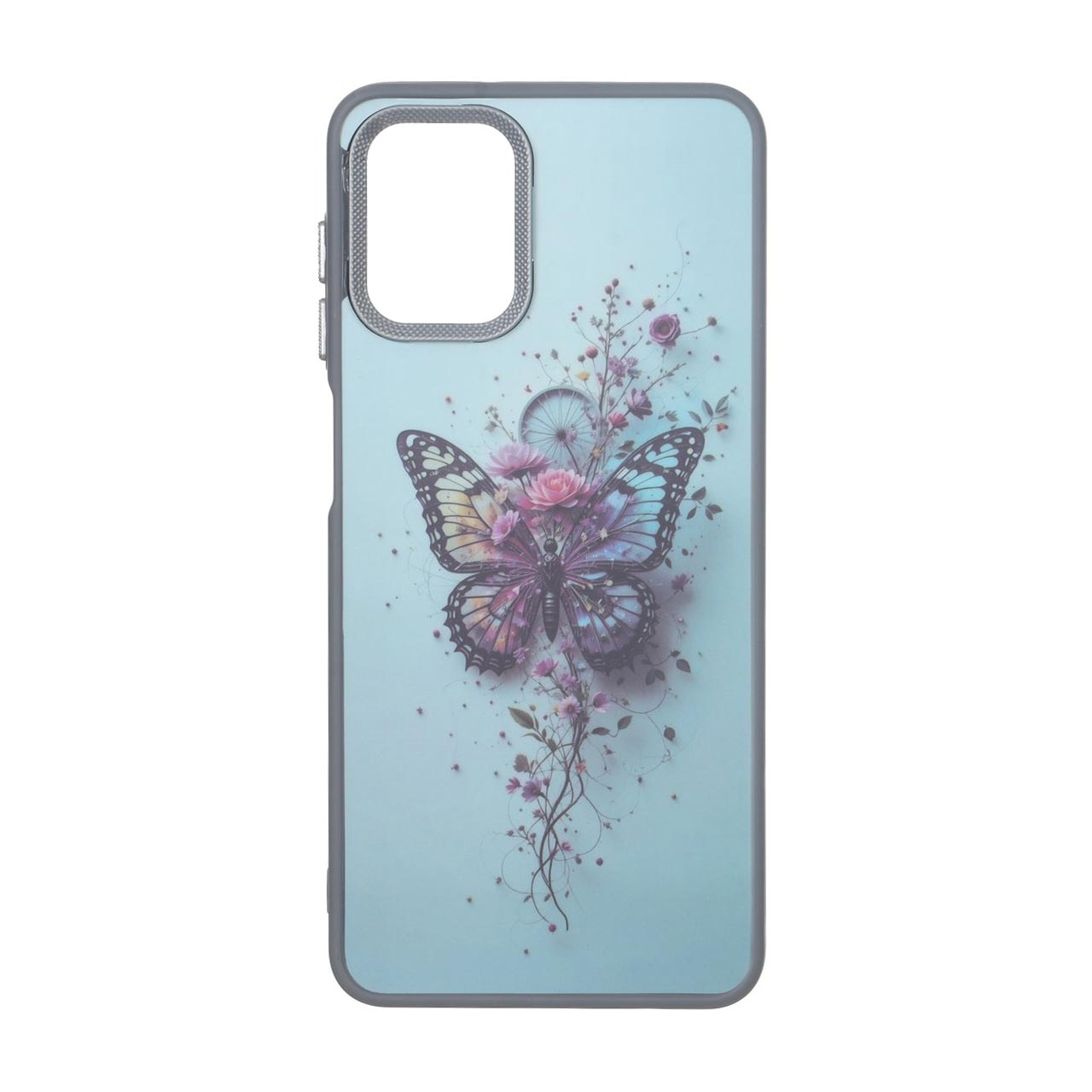 قاب طرح پروانه و گل محافظ لنز مناسب برای سامسونگ گلکسی A12 / M12 / F12