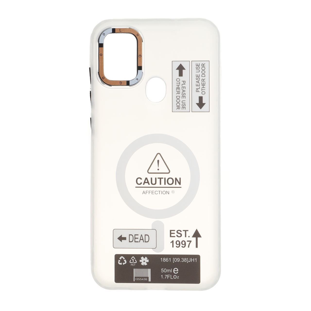 قاب طرح Caution دور مات مگ سیف مناسب برای سامسونگ گلکسی A11 و M11