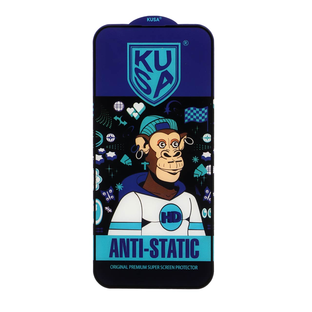 محافظ صفحه نمایش شیشه ای Full Cover Kusa- Anti Static مدل Apple iphone 15 Pro Max - مشکی (بدون پک)