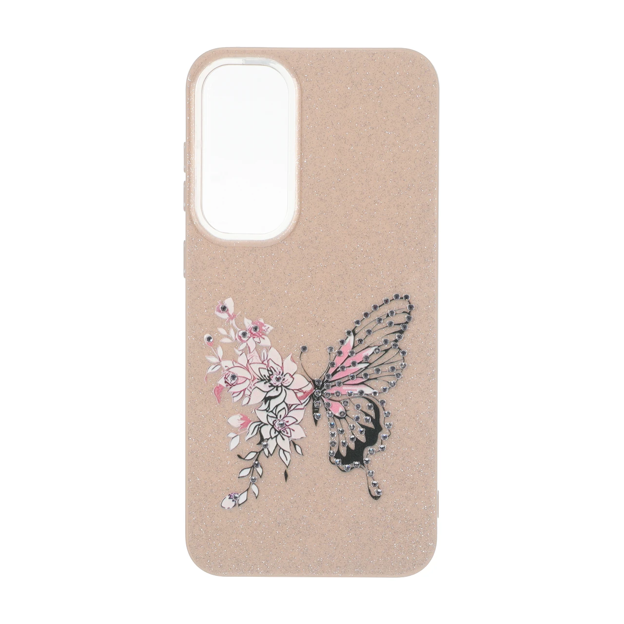 قاب اکلیلی ButterFly نگین دار Samsung Galaxy S23 FE - نسکافه ای