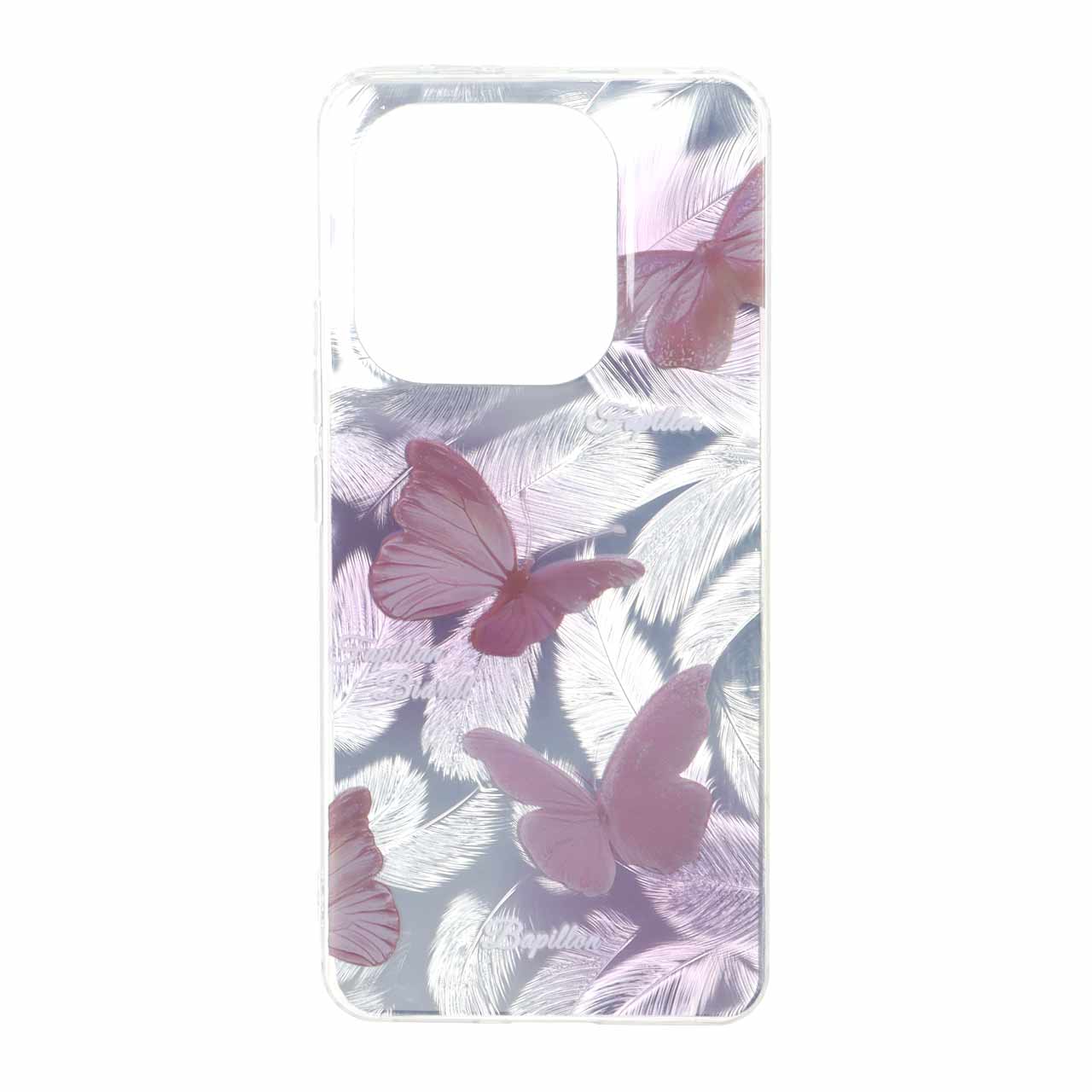 قاب اطلسی دور ژله ای طرح پر و پروانه مناسب برای شیائومی ردمی نوت 14 4G