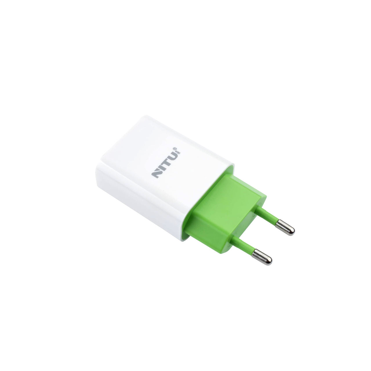 شارژر دیواری فست تک پورت NITU مدل NT-TC066F سفید سبز با کابل Type-C