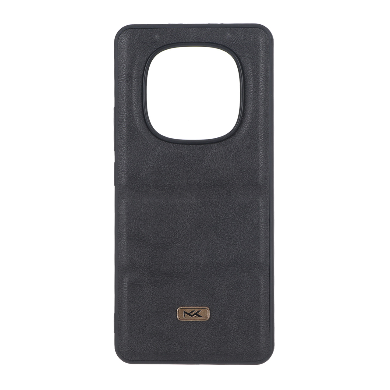 قاب پافر طرح چرم سه تکه لوگو فلزی Xiaomi Redmi Note 15 / Poco M8 5G - مشکی