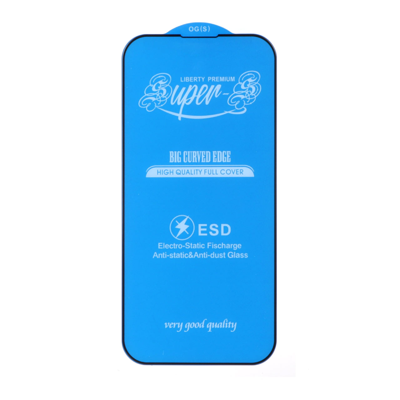 محافظ صفحه نمایش شیشه‌ای آنتی استاتیک مات فول کاور Super S-OG مناسب برای آیفون 16، آیفون 15 و آیفون 14 پرو - مشکی