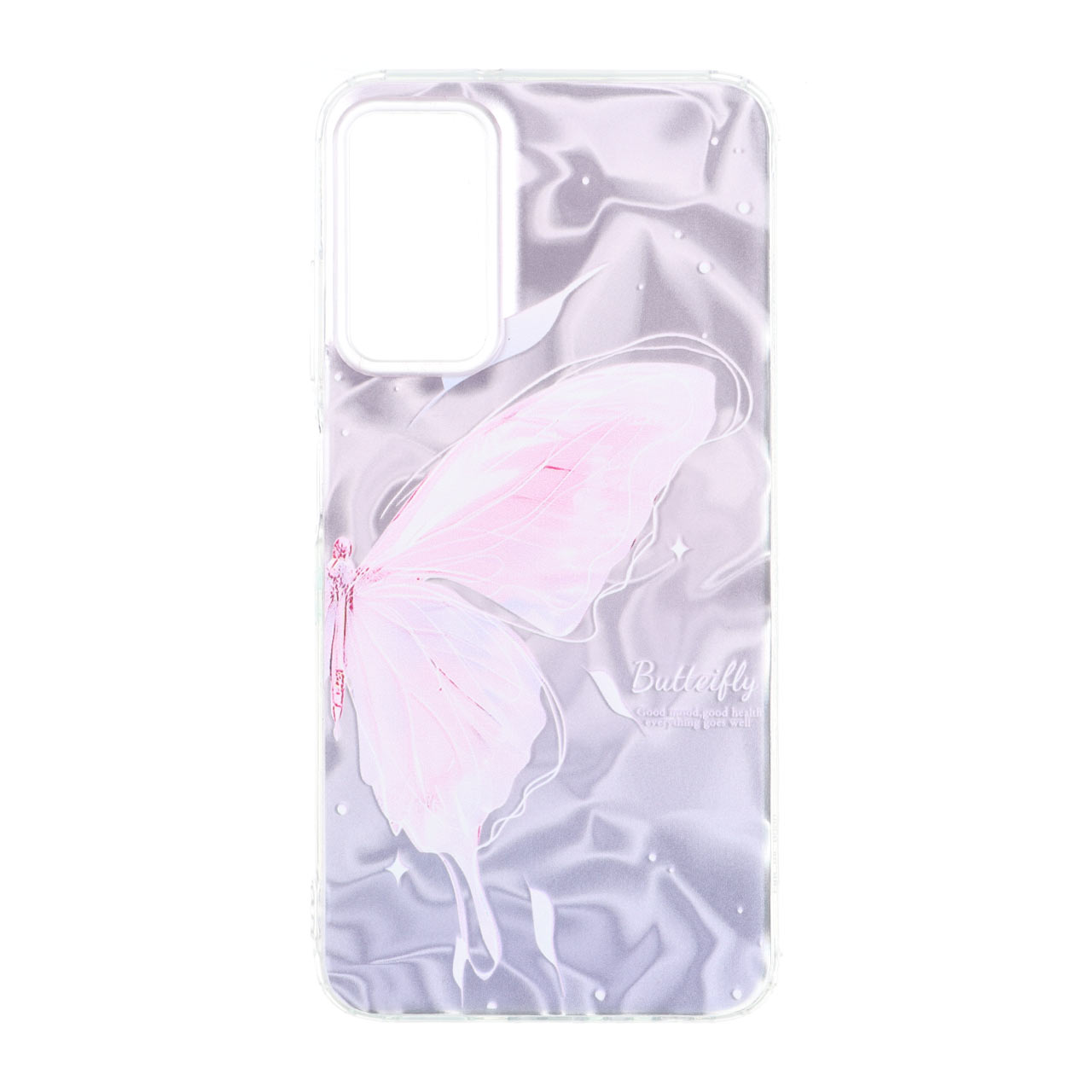 قاب طرح Silver Cloud پروانه ای دور ژله ای مناسب برای سامسونگ گلکسی A05s