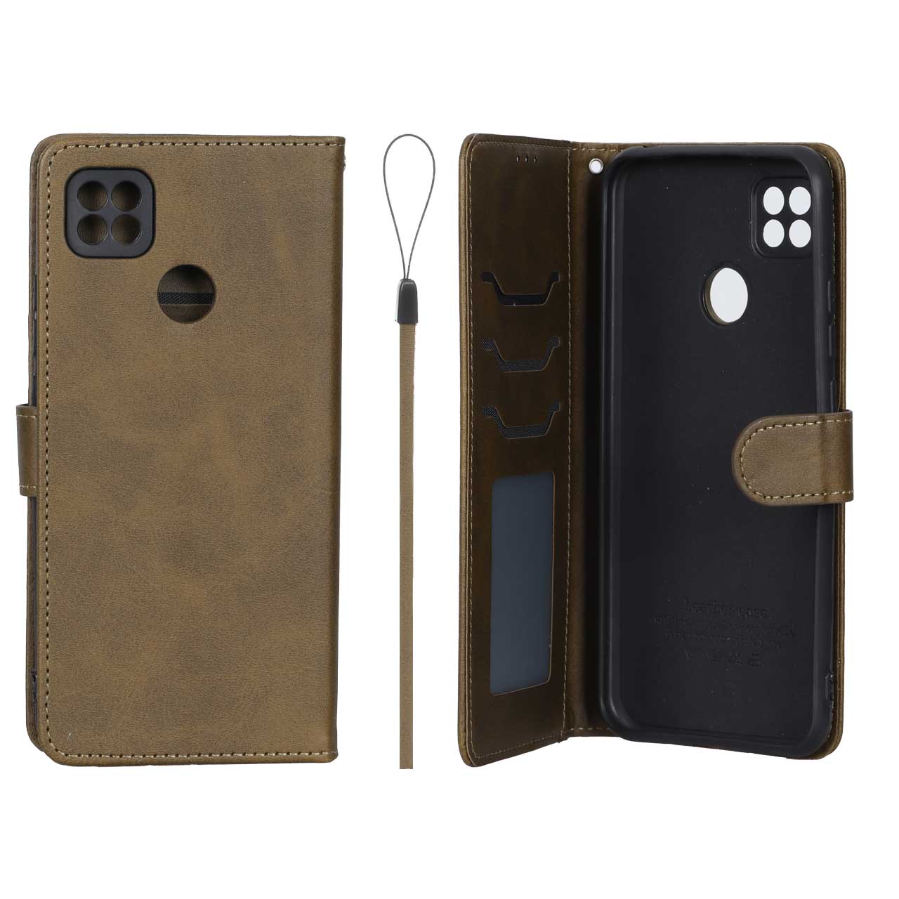کیف موبایل مگنتی داخل خز مدل MNC Plus مناسب برای شیائومی Redmi 10A / Redmi 9C / Poco C31 سبز زیتونی