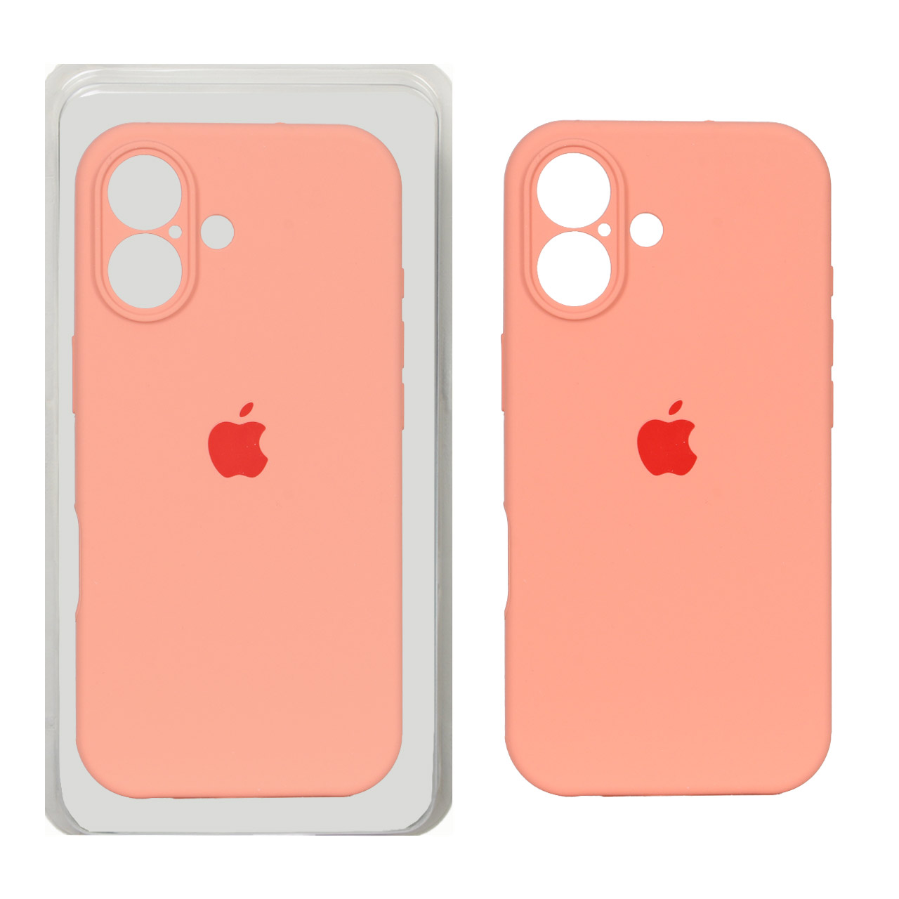 قاب سیلیکونی اورجینال Apple iPhone 17 محافظ لنزدار رنگ گلهبی پک دار