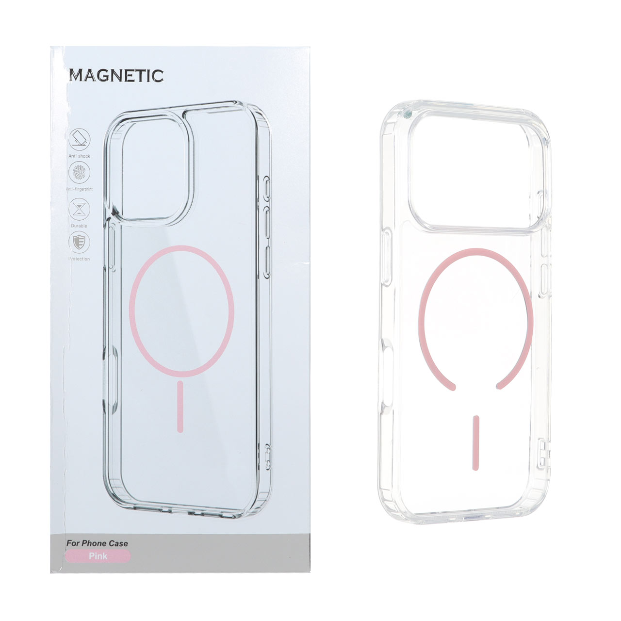 قاب اورجینال Magnetic دور ژله‌ای مگ‌سیف مناسب برای آیفون 17 پرو - صورتی