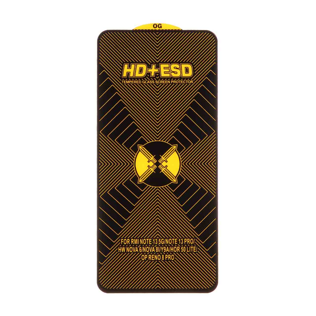 محافظ صفحه نمایش فول کاور شیشه‌ای OG HD Plus ESD مشکی مناسب برای شیائومی ردمی نوت 13 4G و پوکو M7 پرو 5G