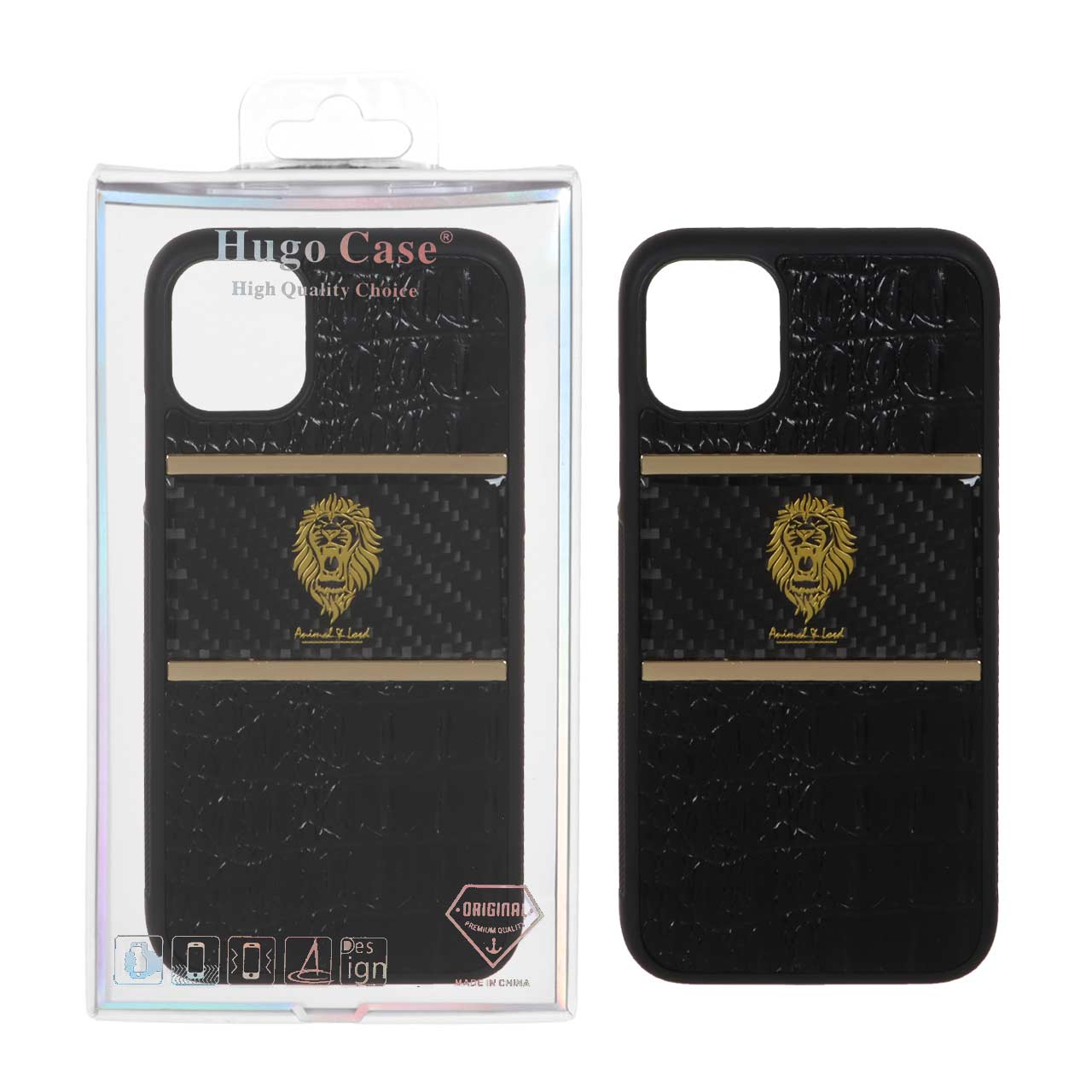 قاب اورجینال Lion چرمی پوست ماری طرح کربن Apple iPhone 11 - طرح 8 (پک دار)