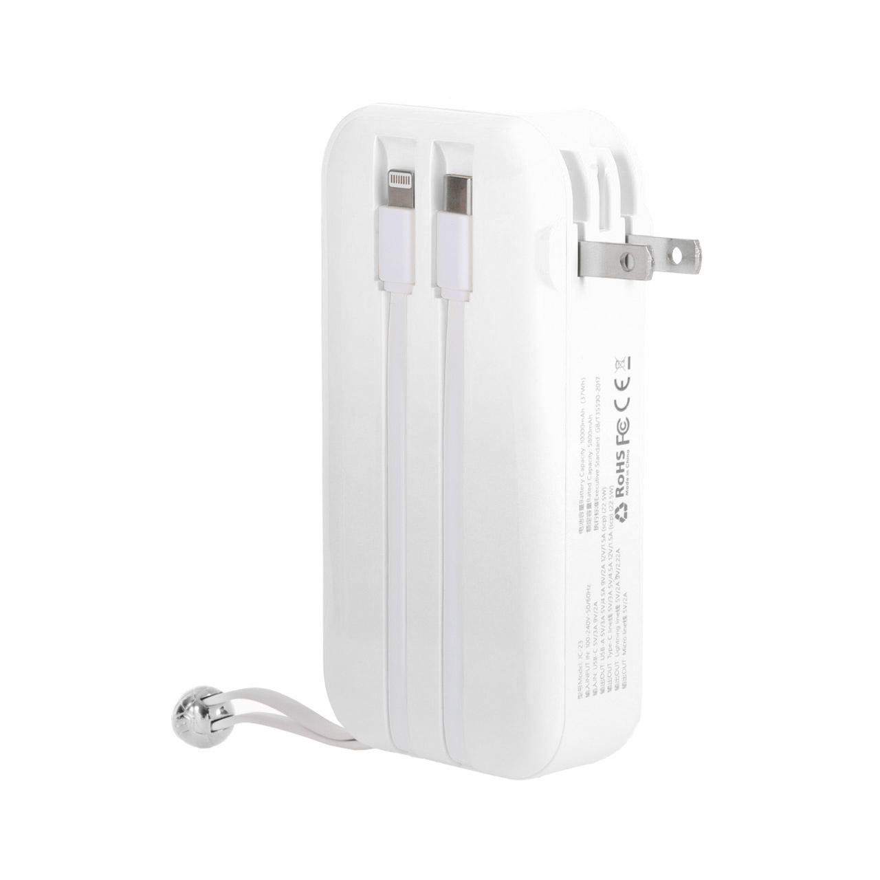 پاوربانک 22.5 وات (PD و فست شارژ) Wiwu 10000mAh مدل JC-23 - سفید