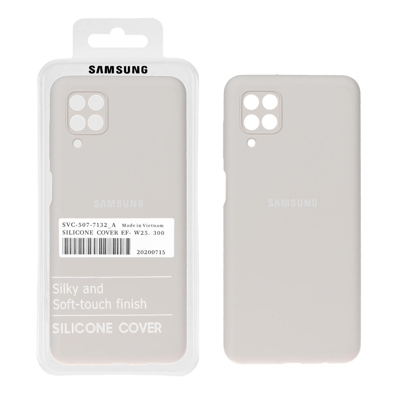 قاب سیلیکونی پاک کنی اورجینال درجه یک Samsung Galaxy A12 / M12 / F12 - خاکی (پک دار)