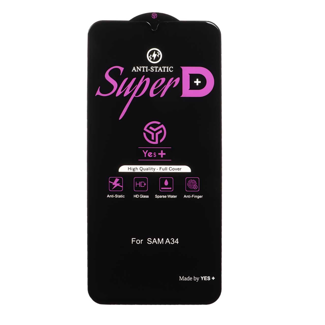 محافظ صفحه نمایش شیشه ای Super D Anti Static Yes Plus مدل Samsung Galaxy A34