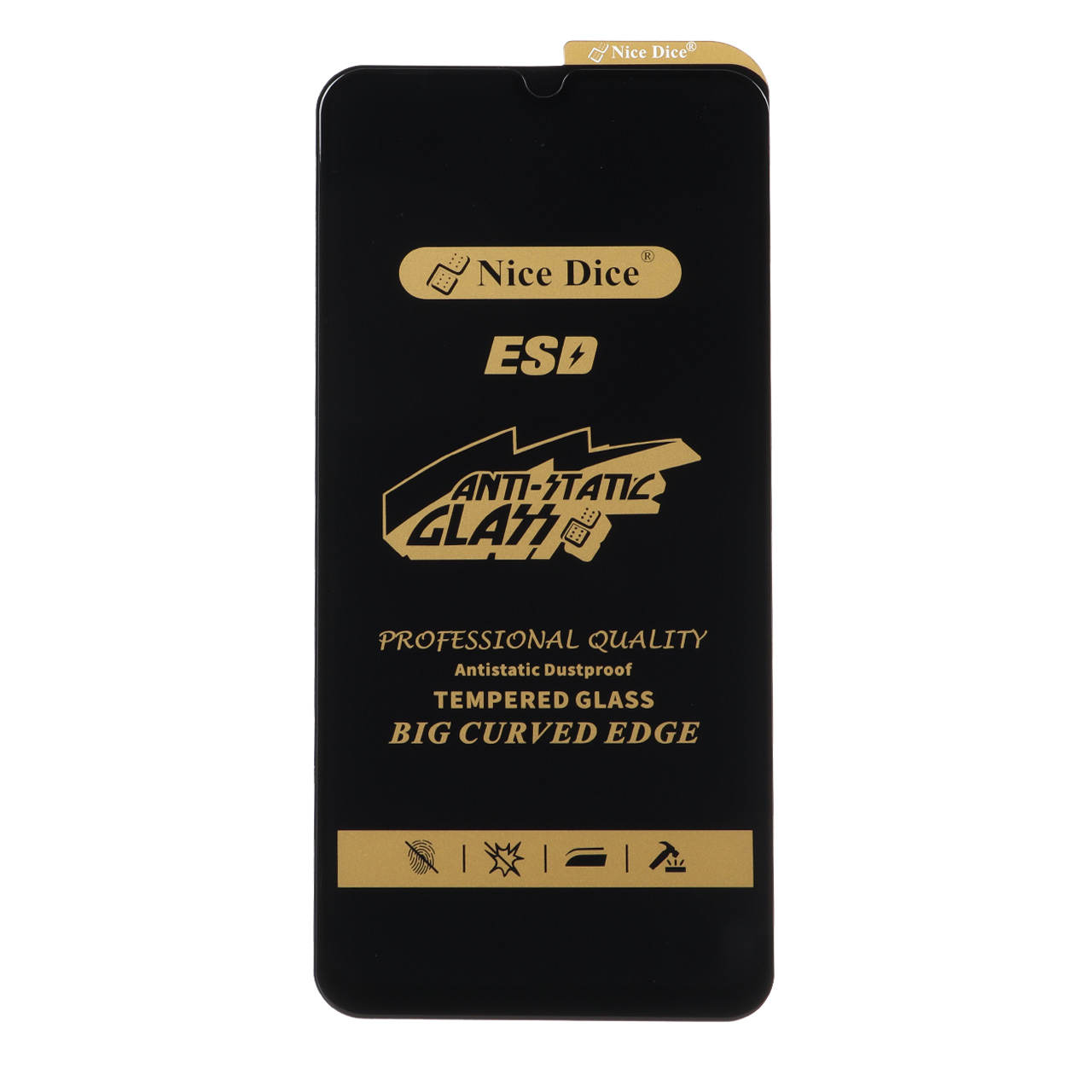 محافظ صفحه نمایش شیشه ای فول کاور ESD آنتی استاتیک Nice Dice برای Samsung Galaxy A20/A30/A50 و Redmi Note 7 و Honor 9a