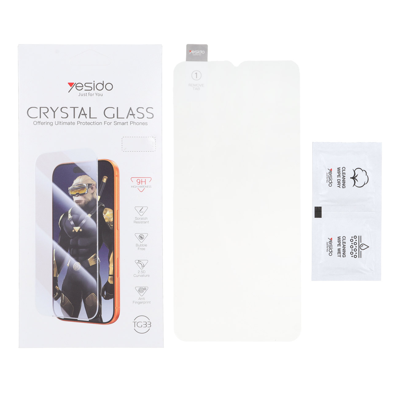 محافظ صفحه نمایش شیشه ای اورجینال بدون حاشیه Yesido مدل Crystal Glass TG33 (سازگار با سری سامسونگ گلکسی A, M و F)