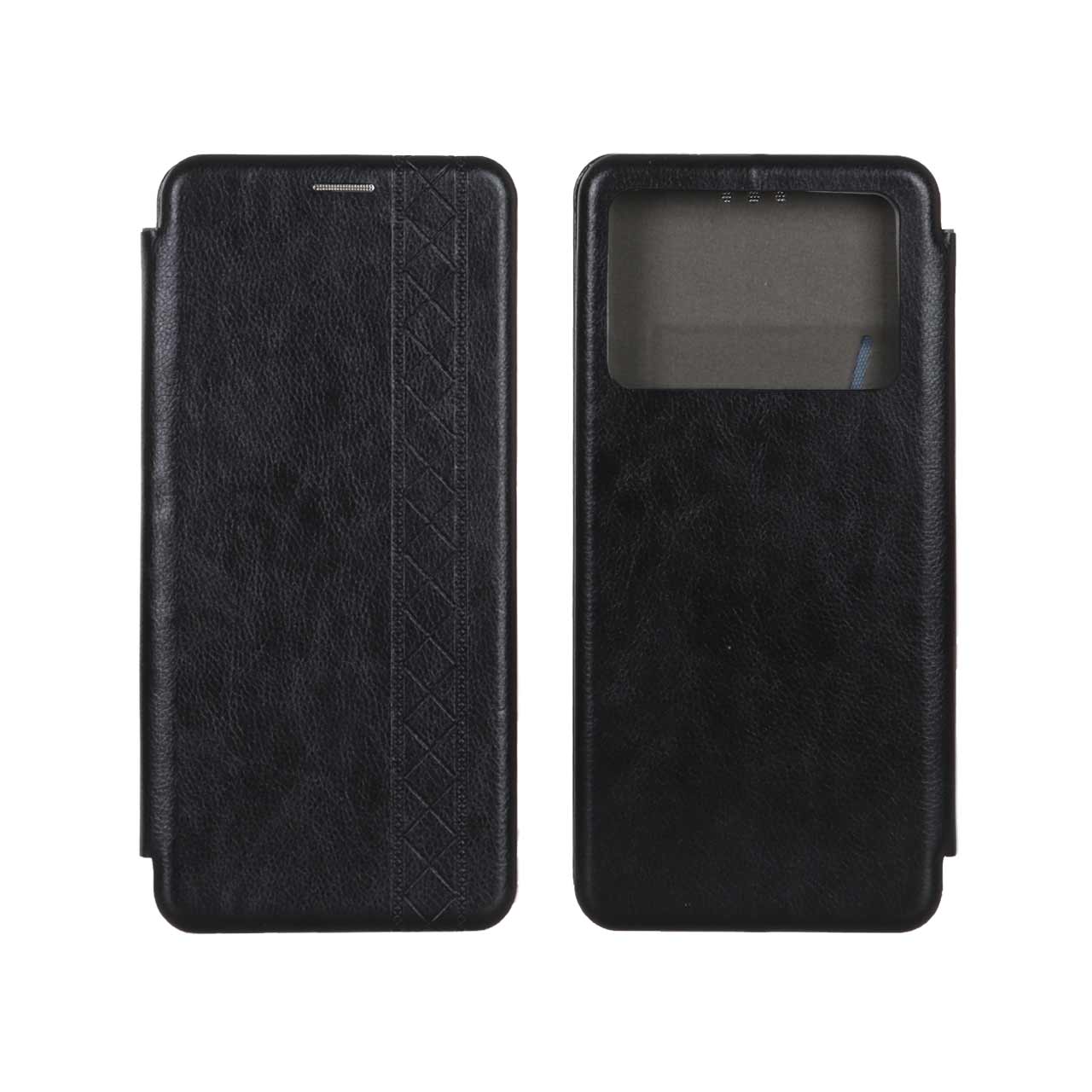 کیف چرمی طرح‌دار مغناطیسی پنجره‌دار مناسب برای شیائومی پوکو X6 پرو 5G و ردمی K70E - رنگ مشکی