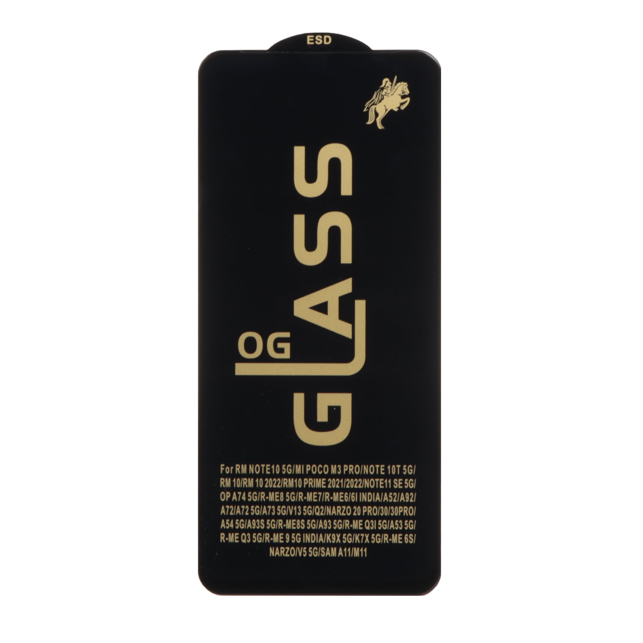 محافظ صفحه نمایش شیشه ای درجه یک Full Cover OG - ESD OVOG مدل Samsung A11 / M11 / Redmi Note 9 / Note 9t / Mi 11 lite / Mi 12 lite - مشکی (بدون پک)