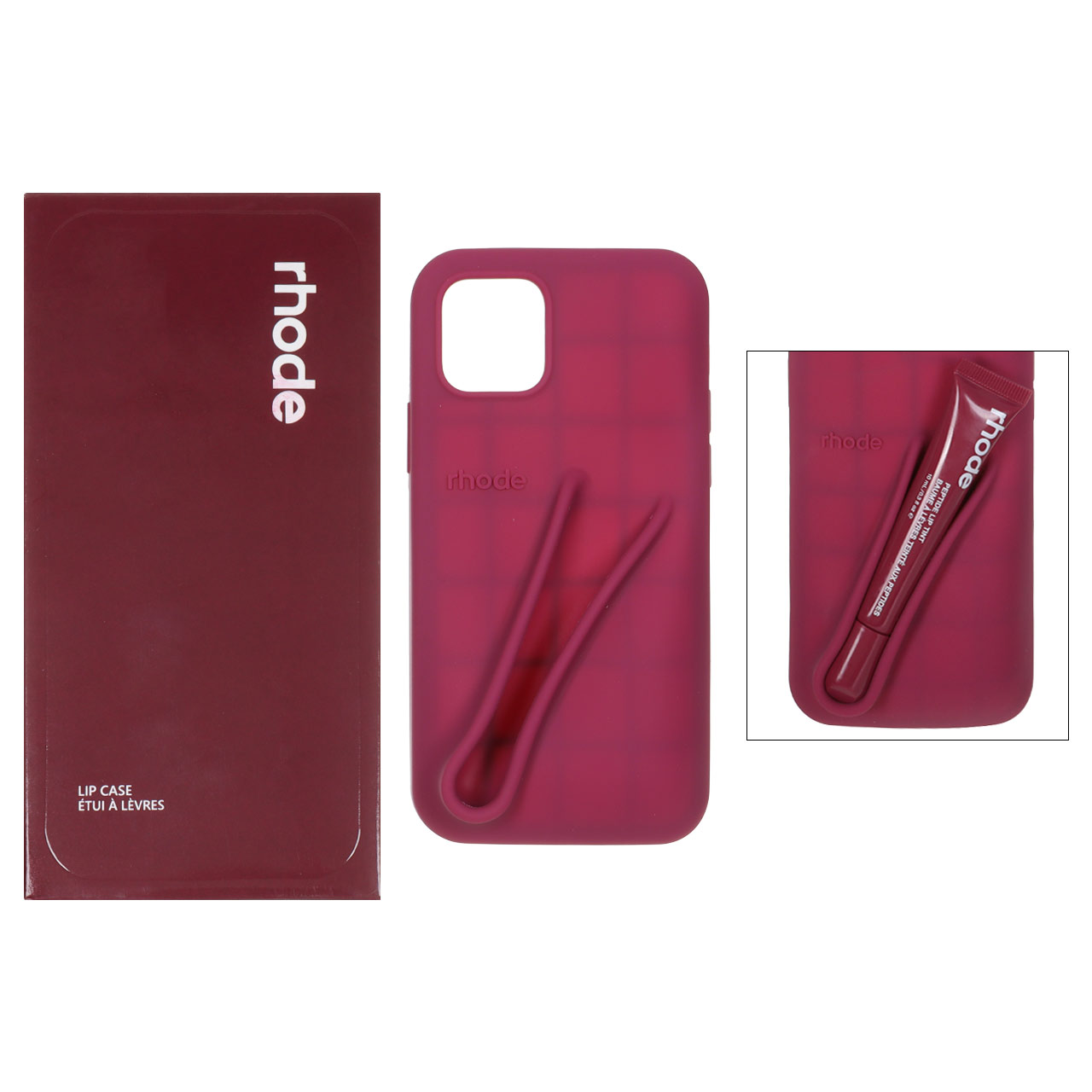 قاب سیلیکونی پاک کنی اورجینال rhode با ست لیپ گلاس Apple iPhone 11 Pro - آلبالویی