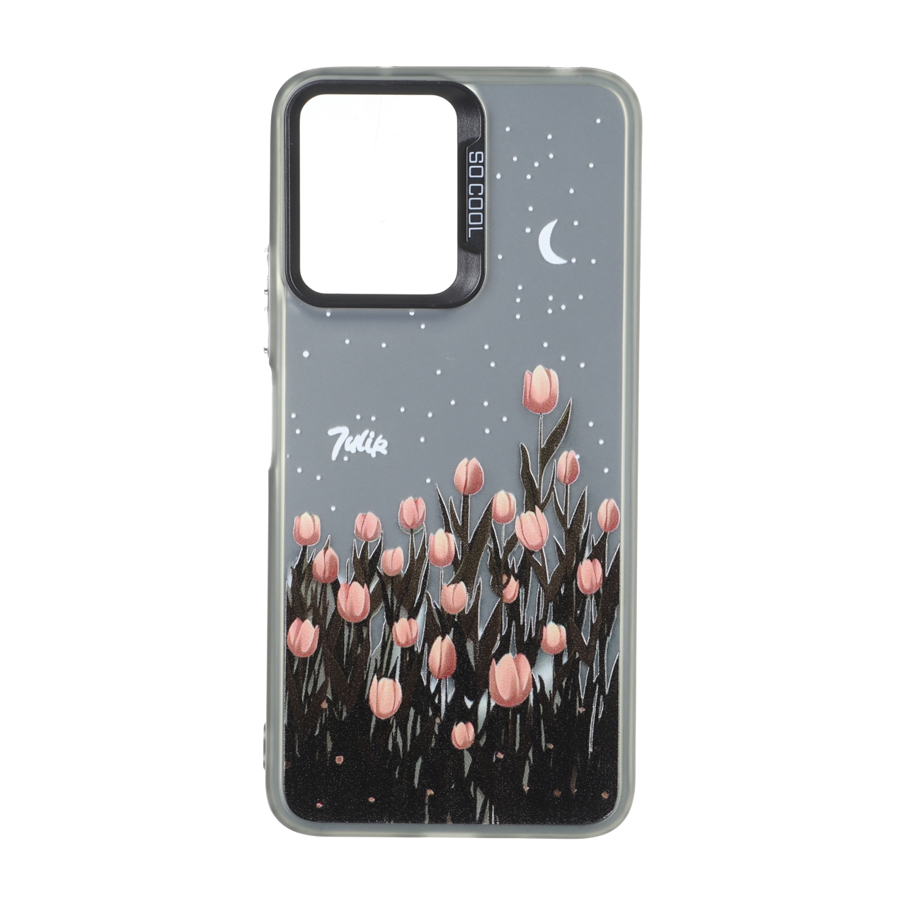 قاب طرح لاله های شب SO COOL بلک لنز دکمه کروم مناسب برای شیائومی ردمی 12 و پوکو ام 6 پرو 5G