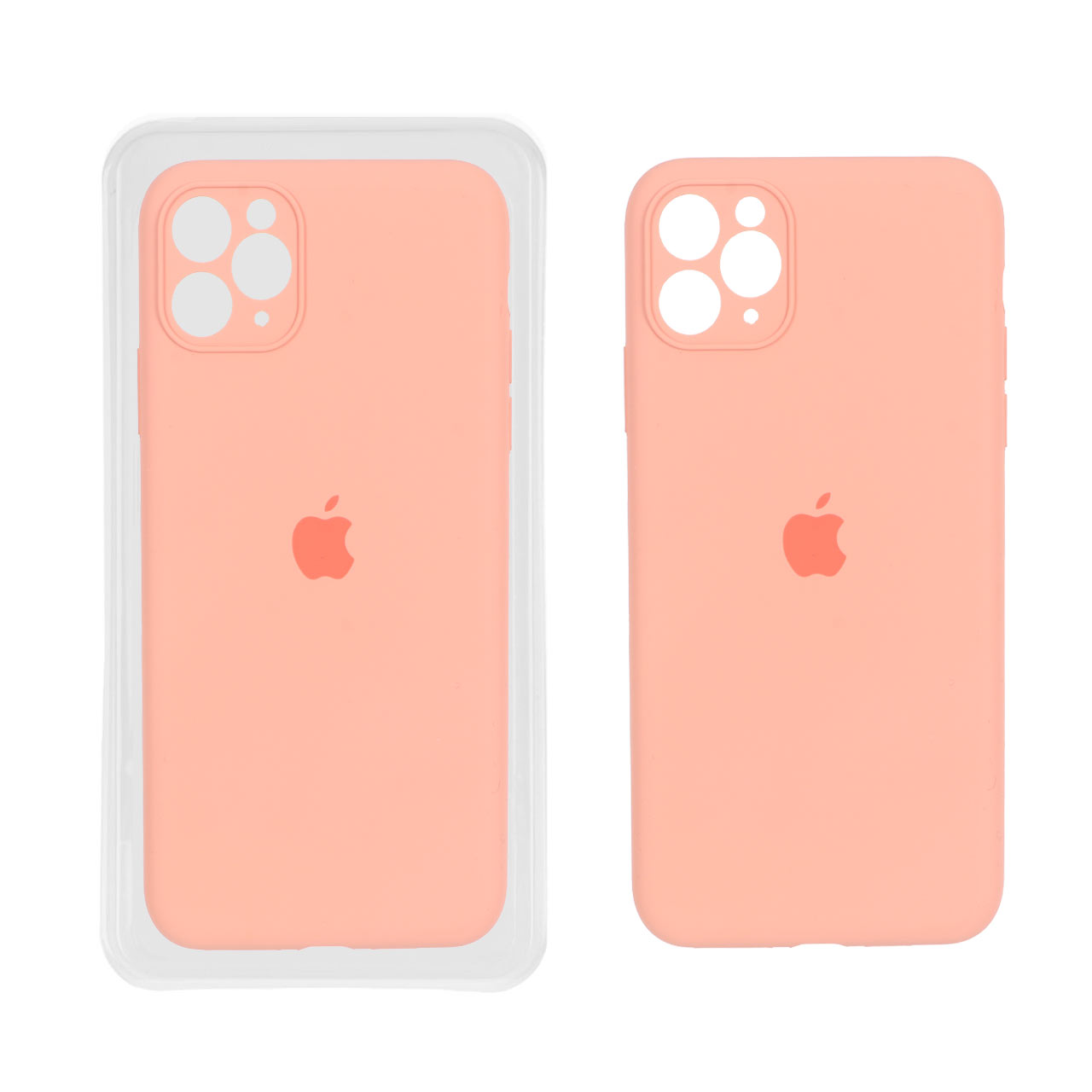 قاب سیلیکونی پاک کنی محافظ لنزدار اورجینال Apple iPhone 11 Pro Max - گلبهی تیره (پک اصلی)
