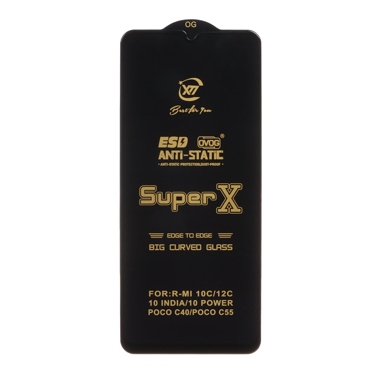 محافظ صفحه نمایش آنتی استاتیک فول کاور Super X مناسب برای شیائومی ردمی A3, A3x, 10C, 12C, 11A, 10 Power و پوکو C40, C55, C61