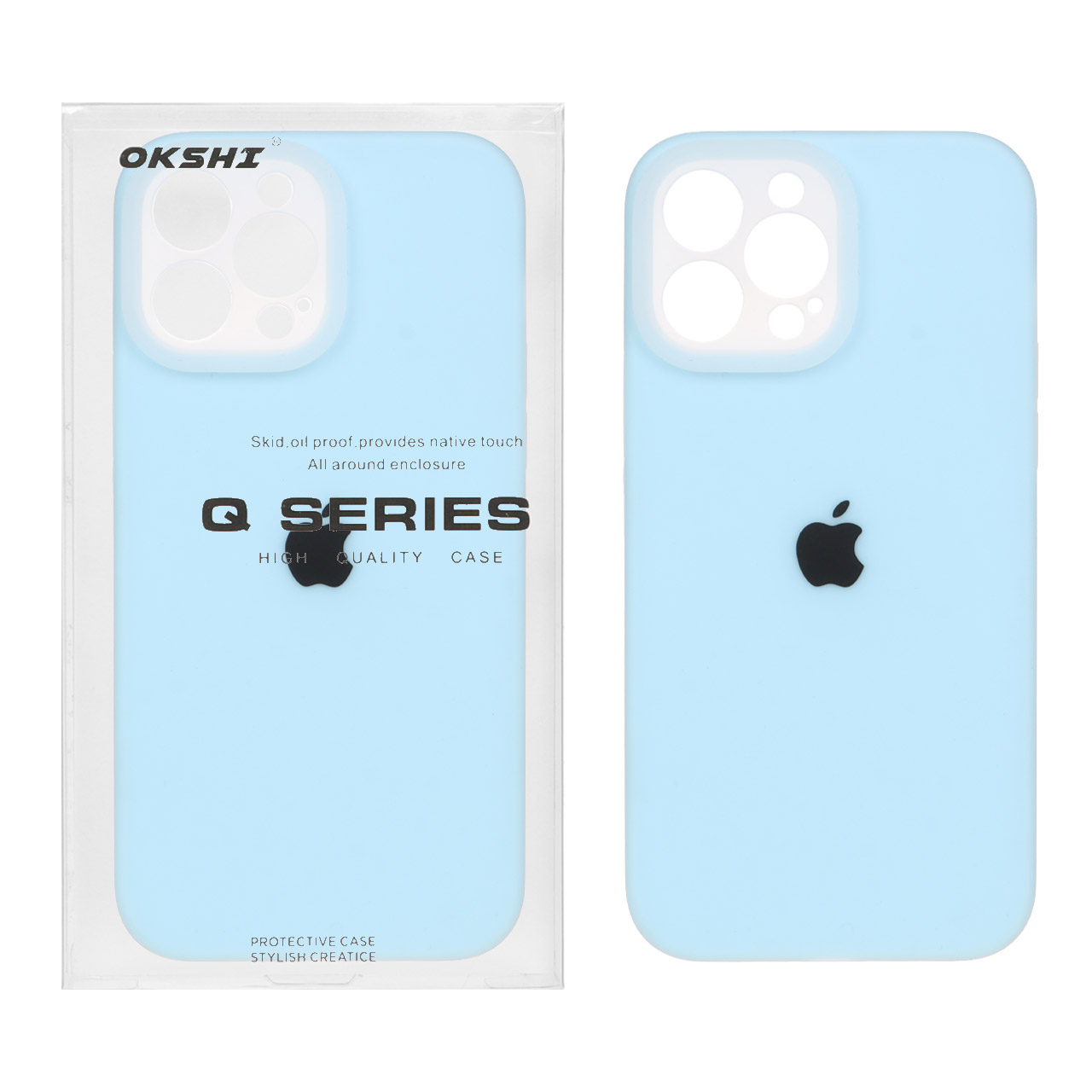 قاب سیلیکونی Q Series پاستیلی آبی مناسب برای آیفون 13 پرو مکس