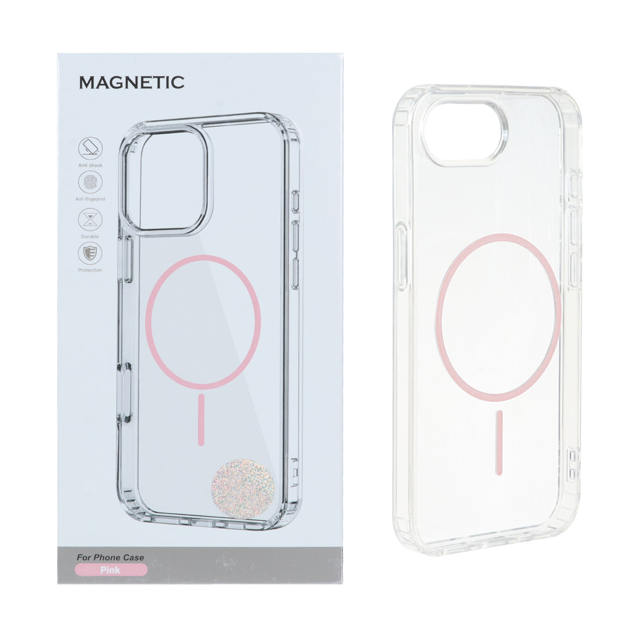 قاب اورجینال Magnetic دور ژله ای MagSafe مدل Apple iPhone 16e - صورتی