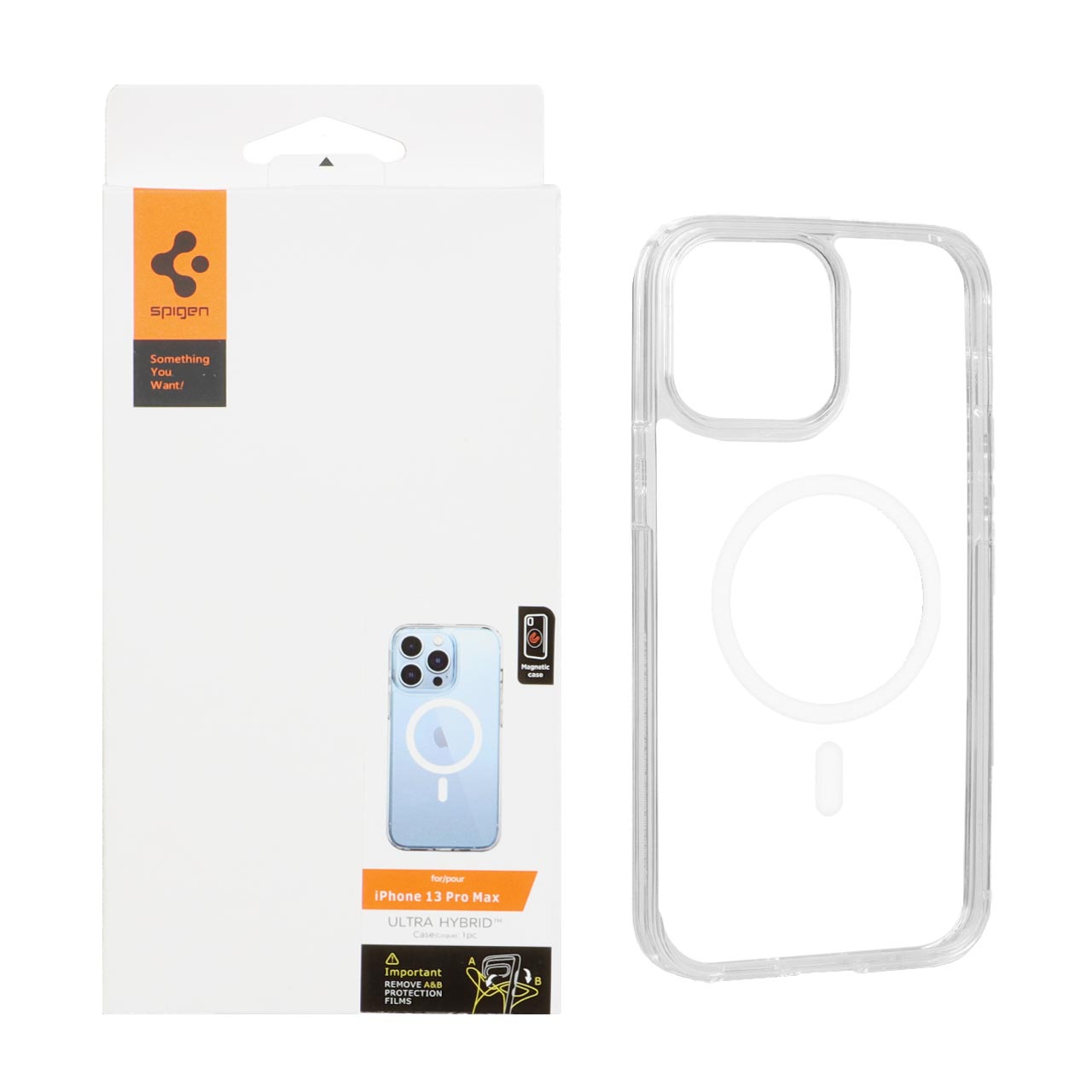 قاب مگ سیف شفاف Spigen Ultra Hybrid مناسب برای آیفون 13 پرو مکس