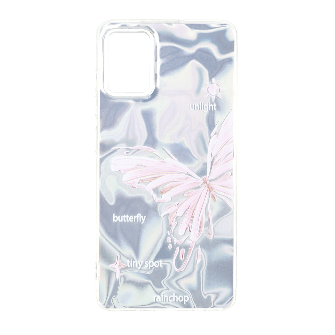 قاب طرح Silver Cloud پروانه ای دور ژله ای مناسب برای سامسونگ گلکسی A51 و M40s