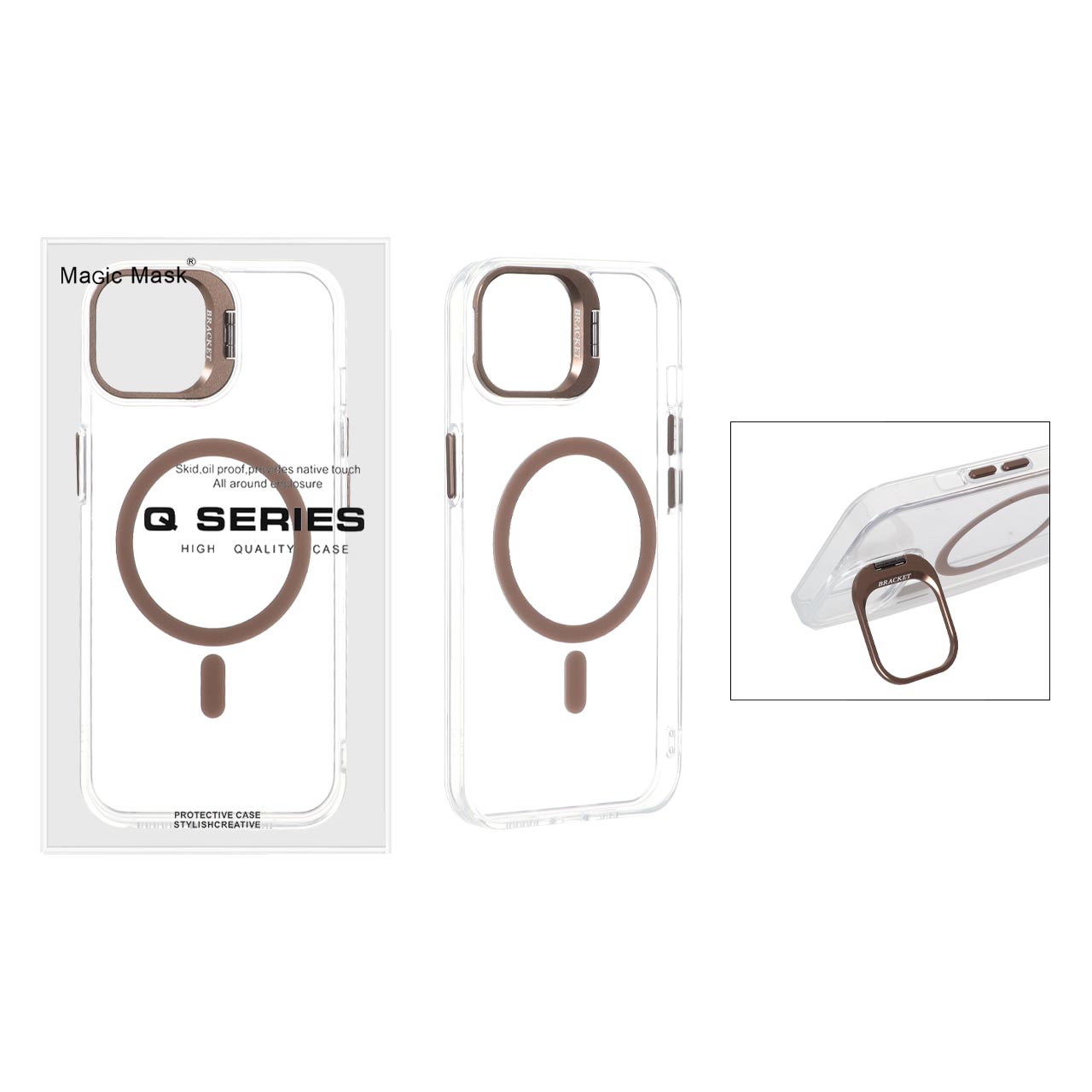 قاب Q Series Bracket کریستالی Magsafe لنز استندشو مناسب برای آیفون 13 و آیفون 14
