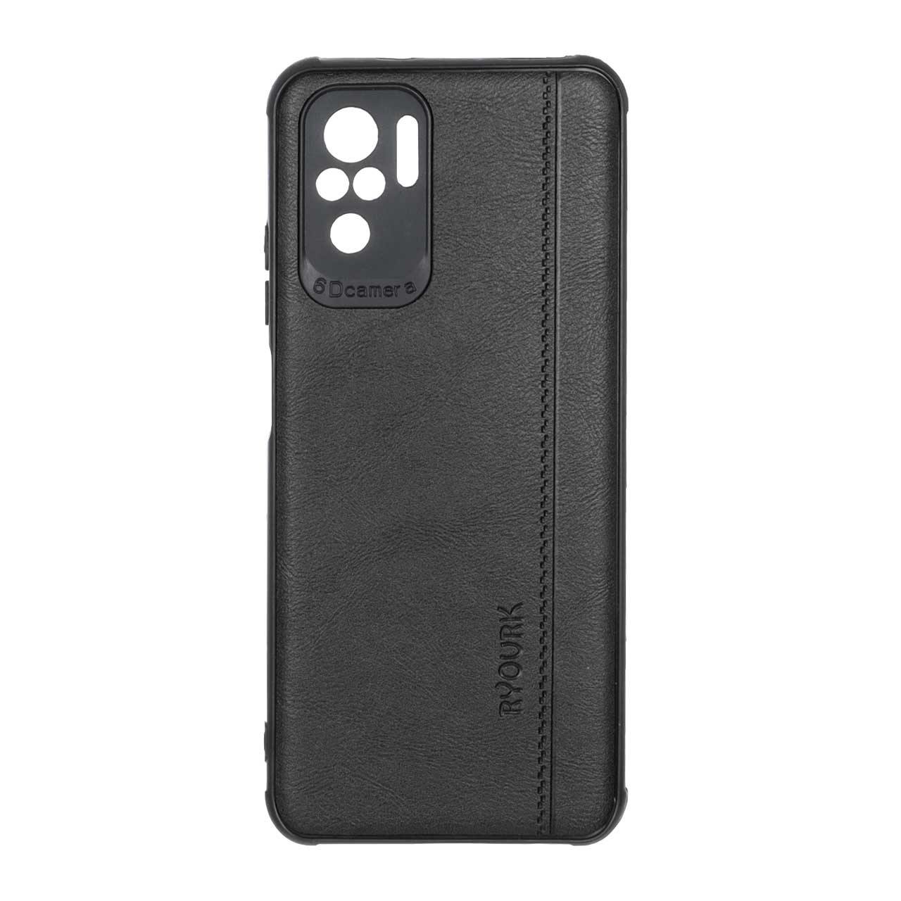 قاب طرح چرم RYOURK مشکی مناسب برای شیائومی ردمی نوت 10 4G / ردمی نوت 10 اس / پوکو M5S