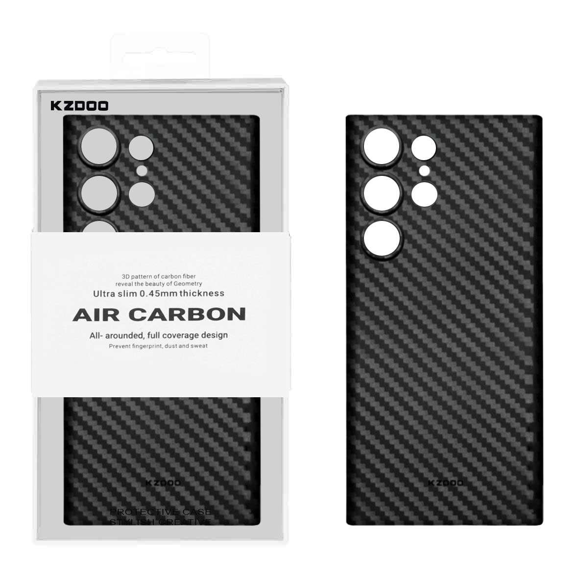 قاب محافظ لنزدار Original KDoo Air Carbon مشکی مناسب برای سامسونگ گلکسی S24 اولترا